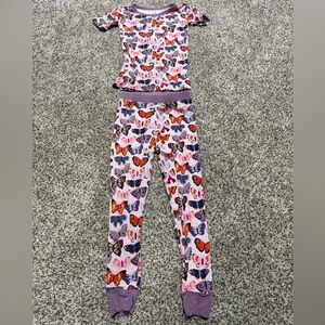 LITTLE SLEEPIES Butterfly Short Sleeve Long Pants Pajama Set 3T